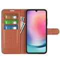 Miniatyrbild 2 av 6: Samsung Galaxy A16 Fodral Litchi Läder Brun