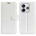 Miniatyrbild 1 av 6: Xiaomi Redmi Note 14 4G Fodral Litchi Läder Vit