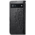 Miniatyrbild 3 av 6: Google Pixel 6A Fodral Mandala Läder Svart