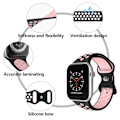 Miniatyrbild 5 av 6: Sportarmband Dual-Color Apple Watch 41/40/38 mm (M/L) Svart/Rosa
