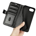 Miniatyrbild 4 av 6: iPhone 16e Fodral Crazy Horse Läder Svart