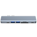 Miniatyrbild 5 av 6: Tech-Protect 7in1 USB-C Hub USB/HDMI/Minneskortläsare/USB-C Grå