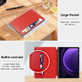 Miniatyrbild 3 av 6: Galaxy Tab S9 FE Fodral Business Läder Pennhållare Röd