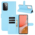 Miniatyrbild 1 av 5: Samsung Galaxy A72 - Litchi Läder Fodral - Blå Blue Blå