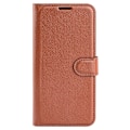 Miniatyrbild 5 av 6: Samsung Galaxy S23 Ultra Fodral Litchi Läder Brun