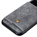 Miniatyrbild 3 av 5: iPhone 12 / 12 Pro - Läder Skal Med Kortfack Och Magnet - Grå Grey Grå