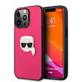 Miniatyrbild 1 av 2: Karl Lagerfeld iPhone 13 Pro Max Skal PU Läder Karl Head Rosa