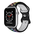 Miniatyrbild 2 av 7: Sportarmband Dual-Color Apple Watch 42/44/45/49 mm (S/M) Svart/Rainbow