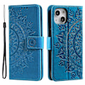 Miniatyrbild 1 av 6: iPhone 15 Fodral Mandala Läder Blå