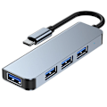 Miniatyrbild 3 av 7: Tech-Protect 4in1 USB-C Hub 4x USB-A Grå
