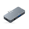 Miniatyrbild 2 av 6: Tech-Protect 4in1 USB-C Hub USB-A/HDMI/AUX/USB-C Grå