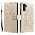 Miniatyrbild 1 av 6: Samsung Galaxy S23 FE Fodral Mandala Läder Guld