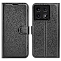 Miniatyrbild 1 av 6: Xiaomi 14T Fodral Litchi Läder Svart