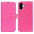 Miniatyrbild 1 av 6: iPhone 16 Fodral Litchi Textur Läder Rosa
