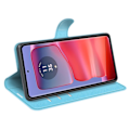 Miniatyrbild 3 av 6: Motorola Edge 50 Pro 5G Litchi Läder Fodral Ljus Blå