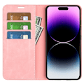 Miniatyrbild 4 av 6: iPhone 15 Pro Fodral Flip Retro Läder Rosa