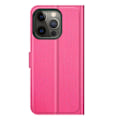 Miniatyrbild 6 av 6: iPhone 13 Pro Max - Litchi Slim Läder Fodral - Rosa