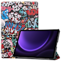 Miniatyrbild 1 av 6: Samsung Galaxy Tab S9 FE Fodral Tri-Fold Läder Graffiti