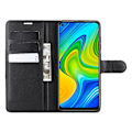 Miniatyrbild 4 av 5: Xiaomi Redmi Note 9 - Litchi Plånboksfodral - Svart Black Svart