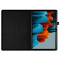 Miniatyrbild 4 av 6: Samsung Galaxy Tab S7 Plus / Tab S8 Plus Litchi Läder Fodral Svart