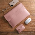 Miniatyrbild 5 av 5: Laptop Sleeve 2-Set PU-Läder Väska 13.3" Rosa