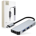 Miniatyrbild 1 av 6: Tech-Protect 4in1 USB-C Hub USB-A / HDMI / USB-C Grå