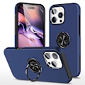 Miniatyrbild 1 av 6: iPhone 16 Pro Skal Med Ringhållare Kickstand Mörk Blå