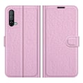 Miniatyrbild 1 av 6: OnePlus Nord CE 5G - Litchi Läder Fodral - Ljus Rosa