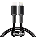 Miniatyrbild 1 av 4: BASEUS 1m 20W PD Type-C - Lightning Flätad Nylon Kabel - Svart Black Svart