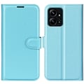 Miniatyrbild 1 av 6: Xiaomi Redmi Note 12 4G Fodral Litchi Läder Ljus Blå