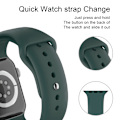 Miniatyrbild 4 av 5: Apple Watch 38/40/41 mm Silikon Armband (M/L) Mörk Grön