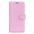Miniatyrbild 5 av 6: Xiaomi Redmi 12C 4G Fodral Litchi Läder Ljus Rosa
