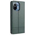 Miniatyrbild 3 av 5: Xiaomi Mi 11 - AZNS Läder Flip Fodral - Grön Green Grön