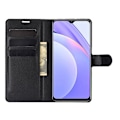 Miniatyrbild 4 av 5: Xiaomi Redmi 9T - Litchi Läder Fodral - Svart Black Svart