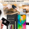 Miniatyrbild 6 av 6: LC.IMEEKE iPhone 16 Fodral Läder Svart