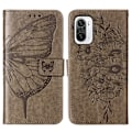 Miniatyrbild 1 av 5: Xiaomi Mi 11i - Butterfly Läder Fodral - Grå grå