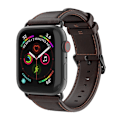 Miniatyrbild 6 av 6: Apple Watch 38/40/41 mm Klockarmband Äkta Läder Mörk Brun