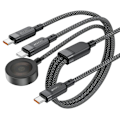 Miniatyrbild 1 av 6: Acefast 100W USB-C - 2x USB-C / Apple Watch Laddare Svart