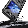 Miniatyrbild 6 av 6: Samsung Galaxy Z Flip 5 Skal Litchi Läder Svart