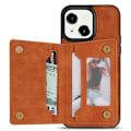 Miniatyrbild 2 av 6: iPhone 15 Skal Läder Med Plånboksfunktion Brun