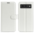 Miniatyrbild 1 av 6: Google Pixel 8A Litchi Läder Fodral Vit