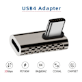 Miniatyrbild 6 av 6: 100W USB-C Hane - USB-C Hona Adapter Elbow USB 4.0 Silver