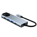 Miniatyrbild 6 av 6: Tech-Protect 5in1 USB-C Hub USB/HDMI/Ethernet/USB-C Grå