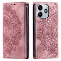 Miniatyrbild 1 av 6: Xiaomi Redmi Note 14 4G Fodral Flip Mandala Läder Roséguld