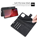 Miniatyrbild 5 av 6: iPhone 13 Pro Max - Solid Slim Läder Fodral - Svart