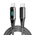 Miniatyrbild 1 av 6: ESSAGER 1m 100W USB-C - USB-C LED Snabbladdning Svart