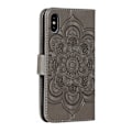 Miniatyrbild 4 av 5: iPhone X/Xs - Mandala Läder Fodral - Grå Grey Grå