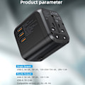 Miniatyrbild 4 av 6: Choetech 35W PD Reseadapter 3x USB-A 1x USB-C Svart