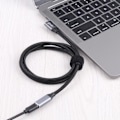 Miniatyrbild 4 av 4: 1.5m USB-C Hane Elbow - USB-C Hona Adapter Kabel Svart