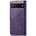 Miniatyrbild 3 av 6: Google Pixel 6A Fodral Mandala Läder Lila